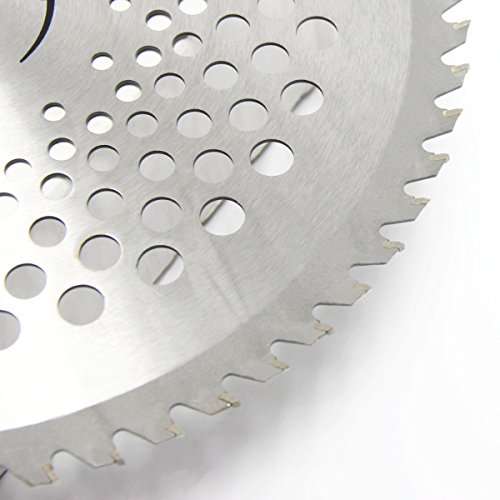 Wisamic 10 inch 60T Carbide Blade Tip with Washer Brush Cutter Trimmer Weed Eater Blade-2 Pack