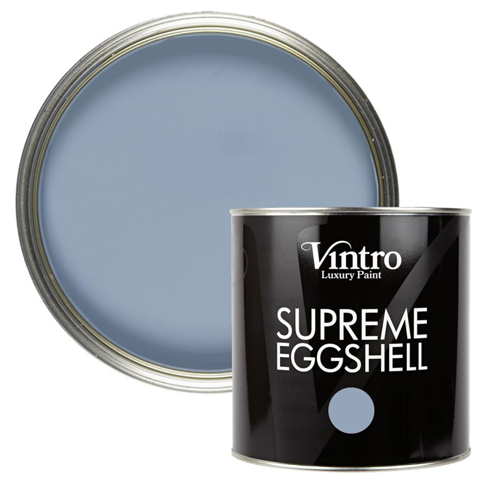 Vintro Paint Blue - Morocco | Eggshell Paint | For Walls | Wood | Trim | Satin Furniture Paint | Interior & Exterior Use. (, 2.5 Litres)