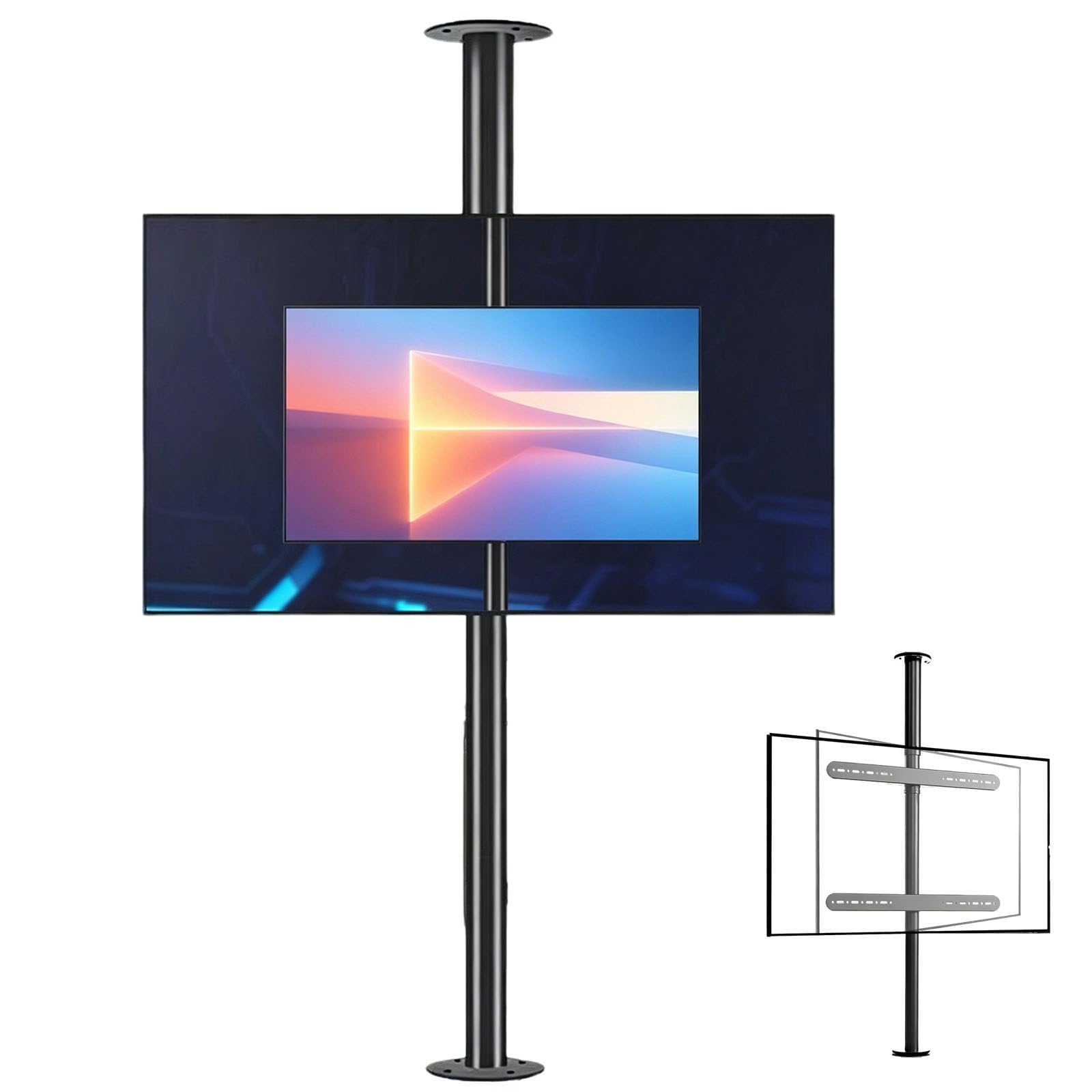 Ymnogjie Full Motion Rotation Tilt Swivel TV Mount,Lcd TV 360 Degree Rotating Frame,Floor Stand Partition Rotating Frame,TV Cabinet Rotating Base,Lcd TV Partition Wall Bracket 135cm