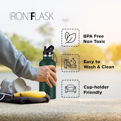 image for IRON °FLASK Camping & Hiking Hydration Canteens - 3 Lids (Narrow Stra