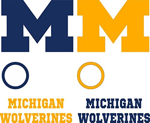 Ayaksmi Michigan Wolverines Cornhole Decal Set - 6 Cornhole Decals Free Circles