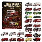 Fire Truck Advent Calendar 2025, 24 Days Christmas Countdown Advent Calendar Boxes, Funny Truck Calendar with Classic & Modern Fire Engines for Family Gifts Holiday Xmas Decoration (1Set)