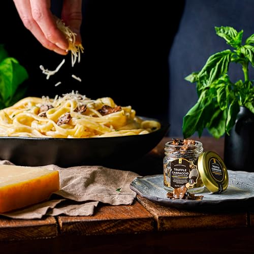 Gourmanity Truffle Carpaccio, Delicately Sliced Summer Truffle in Olive Oil, Deep Umami Flavor, Made in Italy, 1.23oz Jar