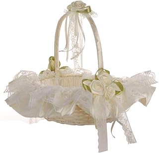 Panier De Rangement, Tissé, panier en dentelle de mariage Panier de fleurs Fleur Fille Handwoven Panier romantique pour la décoration
