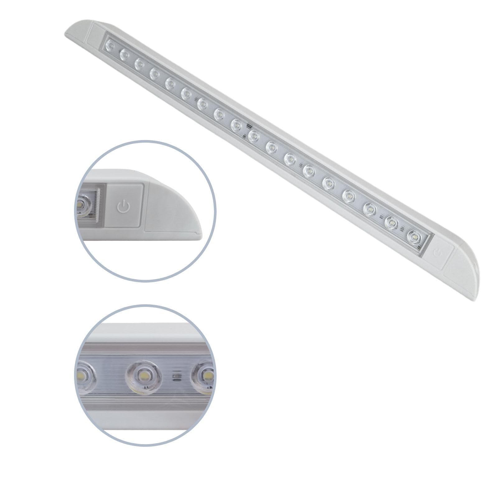 Luce LED Per Tenda Da Sole Camper - 12V/24V, Impermeabile IP66, Interruttore Touch, 506mm, Luce Bianca Fredda 6000K - Foto 13