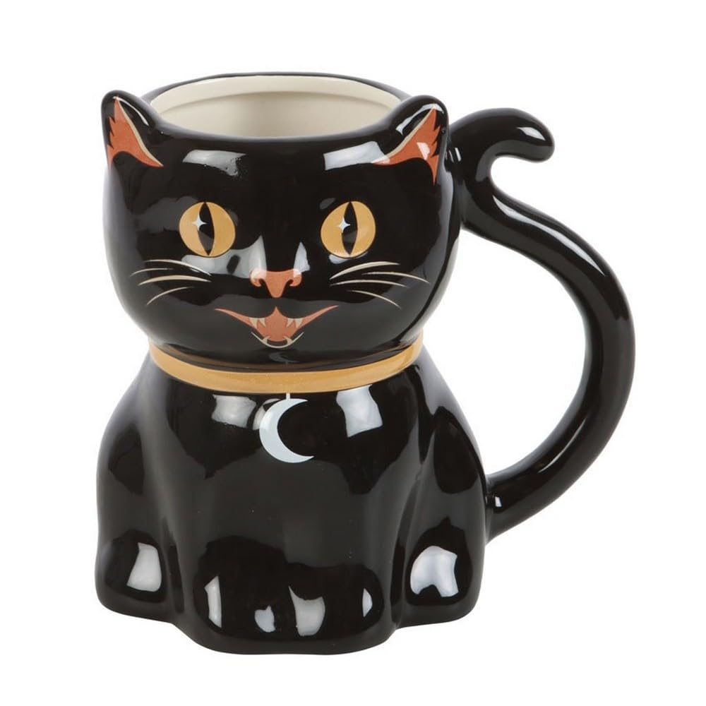 Something Different Wholesale Vintage-Inspired Black Cat Ceramic Mug | Bewitching Charm & Craftsmanship | Halloween Essential for Spooky Drinkware