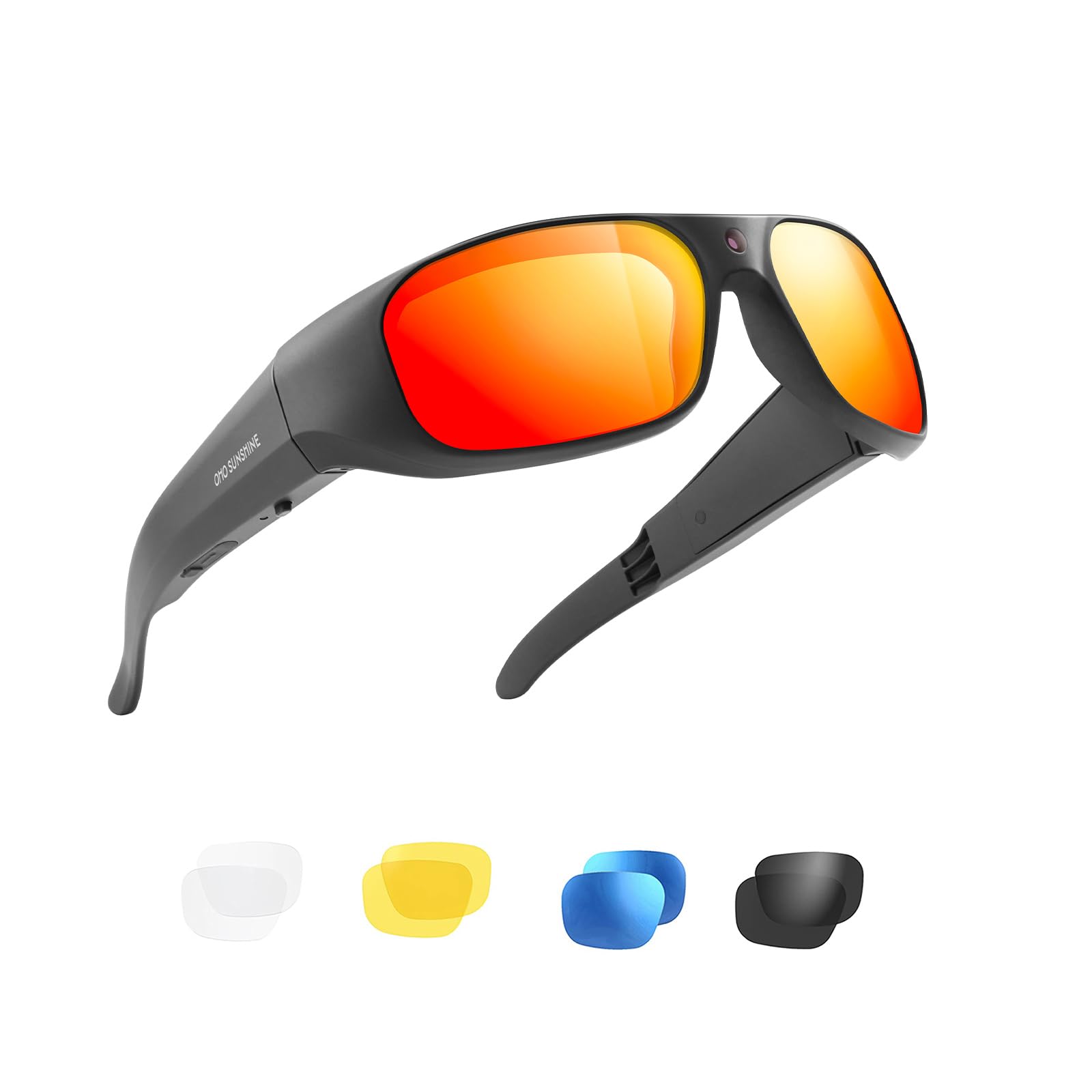 OhO sunshine Ultra 4K Camera Glasses,512GB Built-in Memory Smart Glasses with UV400 Sunglasses Lens for Outdoor Sport