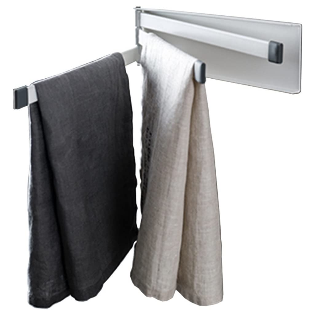 Rack Toallas Toallero Plegable Giratorio De Hierro Forjado, Resistente Al Agua, Barra 3 Barras, Colgante Pared para Baño Accesorios De Baño(White)