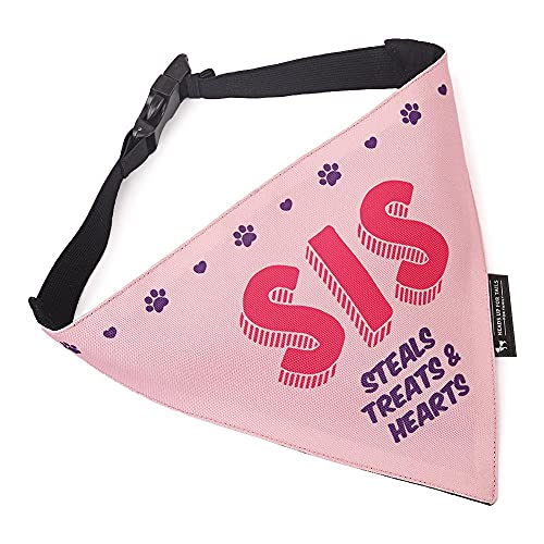 Image of Heads Up For Tails Sis - Steals Treats & Hearts Dog Bandana - M