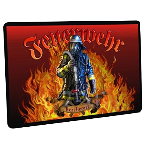 Crealuxe Fussmatte ‘ Feuerwehr ‘ 60x 40cm Fussmatte Bedruckt Türmatte Innenmatte Schmutzmatte...