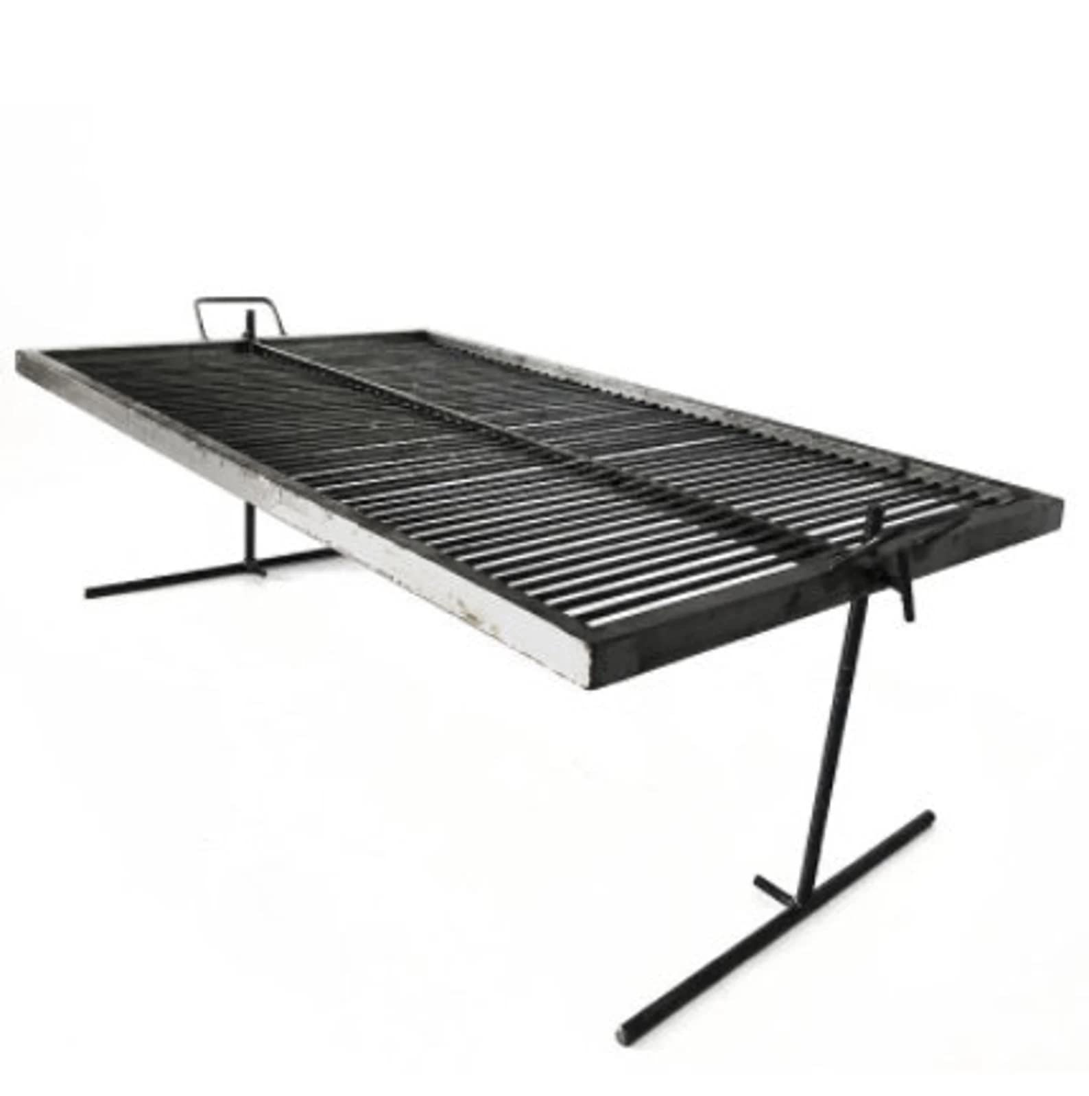 Griglia argentina di lusso - Griglia in ferro argentina - BBQ Parrilla Asado. Griglia galleggiante in ferro con gambe regolabili. (81,3 x 50,8 cm)