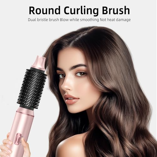 Image of 5 in 1 Hair Dryer Brush Set, Air Curler Wrap Hair Styler Blow Dryer Brush with 3 Temps, Upgrade Negative Ion Hot Air Brush Curling Brush Iron, Hair Styling Tools for Dry Curl Straighten