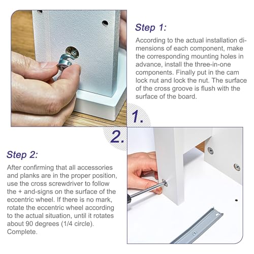 sourcing map 8 Stück Nocken Verschlussmutter für Möbel 12x10mm Gelenkverbinder Verriegelung Mutter Möbel Verbindung Nockenverschraubung