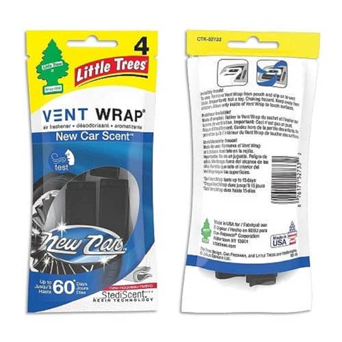 Image of LITTLE TREES Car Air Freshener | Vent Wrap Provides Long Lasting Scent,Invisibly Fresh | New Car Scent,Air Fresheners,(Pack of 24)