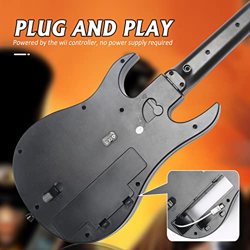 Image of KYAYUGM Wii Guitar Compatible for Nintendo Wii, Supports for Guitar Hero and Rock Band Games. - black（Rock Band 1 is Not Supported）