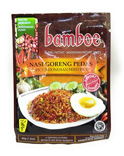 Bamboe Bumbu Nasi Goreng Pedas (Spicy Indonesian Fried Rice), 40 Gram (Pack of 12)