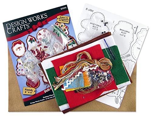 Image of Gingerbread Cookies Felt Ornament Kit - Set of 13
