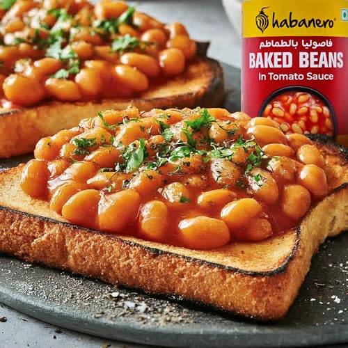 Image of Habanero Baked Beans in Tomato Sauce | Ready to Eat Baked Beans | High Protein & High Fibre | Breakfast Beans | 400g