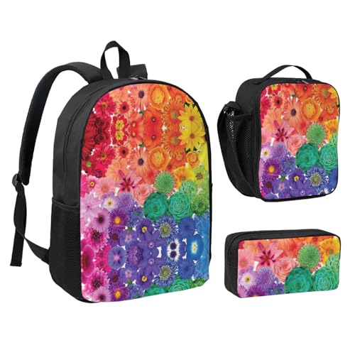 Sac à dos d'école léger imprimé fleurs pour le midi et la récréation
