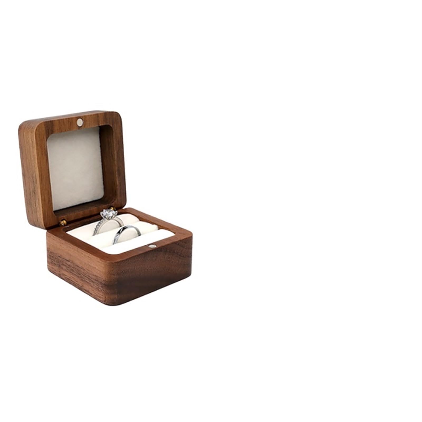Ring Box Wooden Ring Box Jewelry Display Lover Holder Proposal Engagement Wedding Organizer(Color-H)