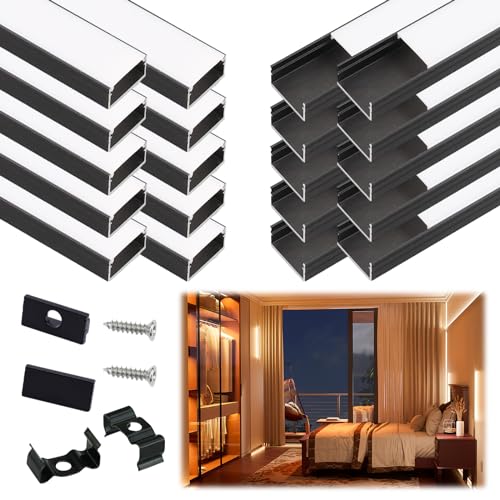 Tira LED COB 5m 320LED/m 3000K con canal aluminio negro difusor miniatura 2