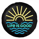 Life is Good. Sun & Sea 32'' Rearview Camera Tire Cover, Jet Black