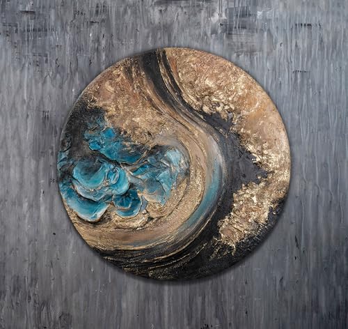 YS-Arte abstracto sobre lienzo Hermosa pintura acrílica abstracta cuadro colorido pintado a mano mural sala de estar moderna decoración del hogar decoración de oficina 60 cm