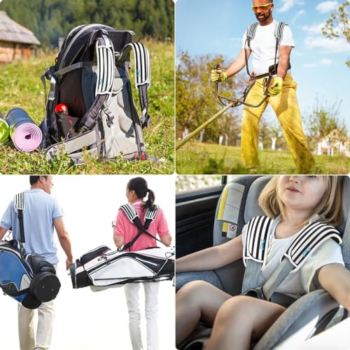 Image of ZINZ 2-Pack Universal Shoulder Pad with Ultra thick Cushion for Bag Luggage Bag Crossbody, Plus Long & Anti-Slip & Breathable,Black White-2Pack