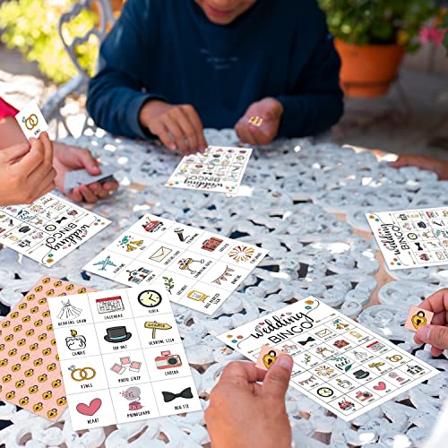 Rlcnot Wedding Party Bingo Game, 24 Players Bingo Game, For Bridal Shower Wedding Shower, Engagement Bachelorette Party, Reception Activity Supplies - 001 #TOP3