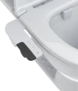 Bidet Attachment for Toilet – ABS Cold Water Sprayer with Black Dial and Dual Nozzles, White Body, Easy Installation, Hygienic Toilet Attachment for Women and Men, Modern Bathroom Fit