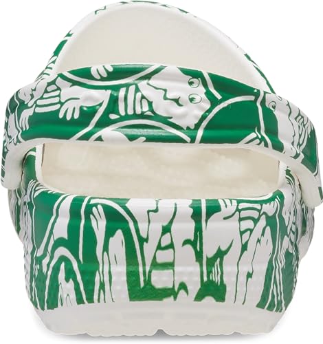 Image of Crocs Unisex Classic Graphic Clog Green Ivory Men's 7, Women's 9 Medium