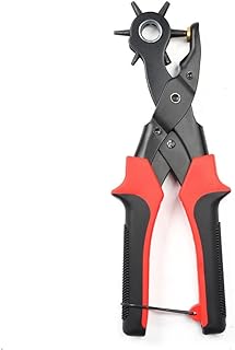 Clips Leather Belt Hole Punch Plier 6 Size Head Revolves for DIY Hand Made