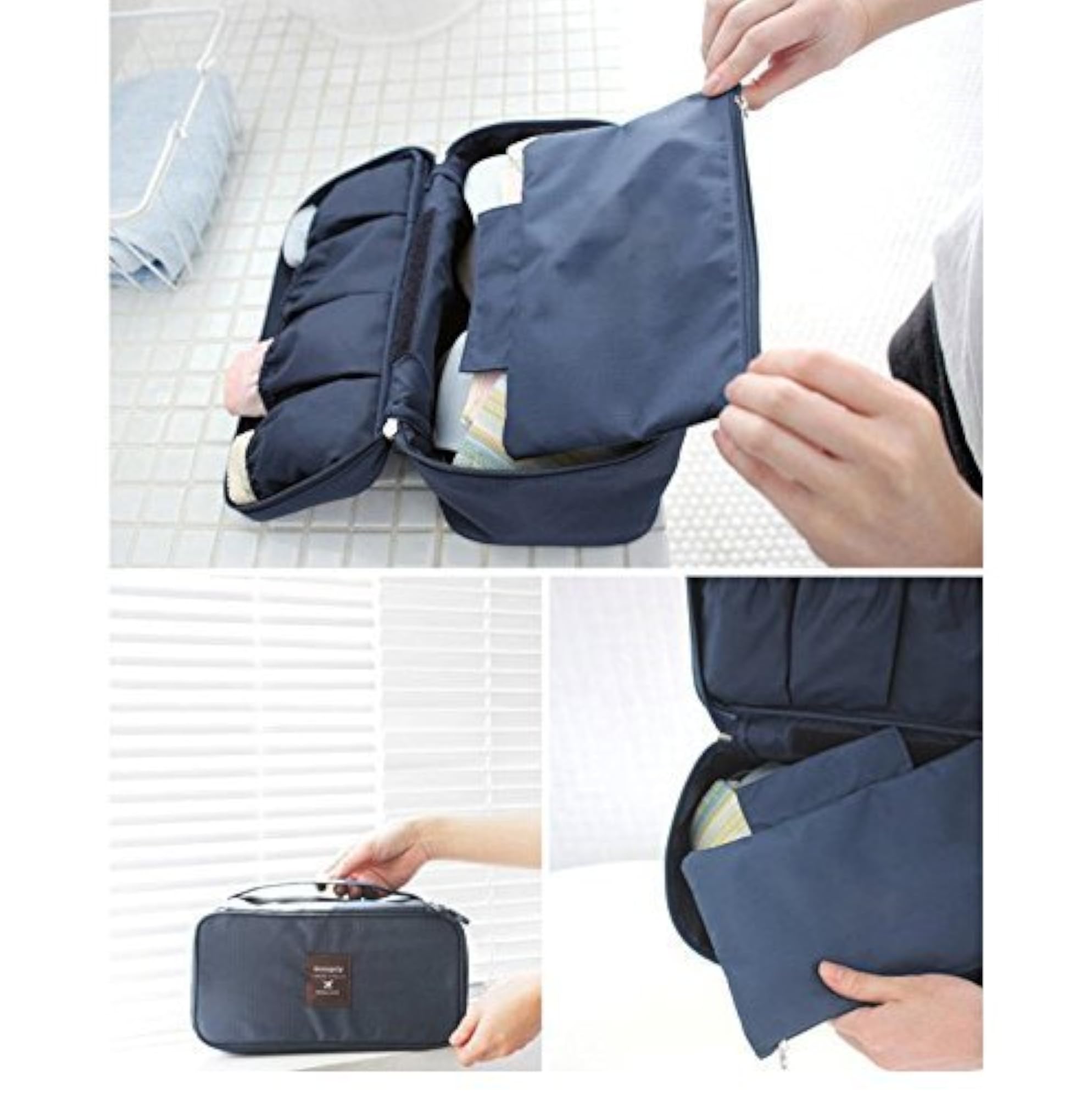 Travel Organizer Cosmetic Makeup Bag with Bonus Pouch