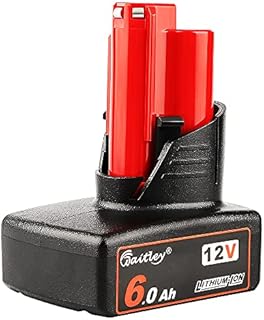 P0WER ELEKTR0 M12 12V 6.0Ah Replacement Battery Compatible with Milwaukee M12 Lithium-ion Battery 48-11-2411 48-11-2440 48-11-2402 Milwaukee M12 XC Cordless Tools