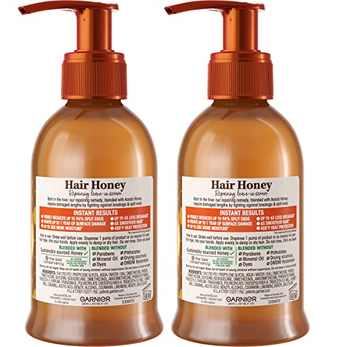 Garnier Whole Blends Honey Treasures Hair Honey Repairing Serum For Long, Damaged Hair, 5.1 Fl Oz, 2-Count (Packaging May Vary) #TOP1