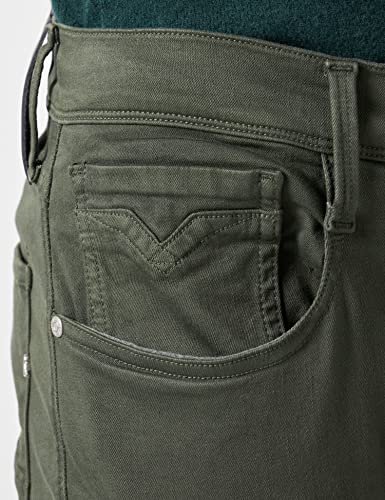 Replay Herren Jeans Anbass Slim-Fit Hyperflex Colour X-Lite mit Stretch, Moss Green 312 (Grün), 28W / 34L – Ansicht 4