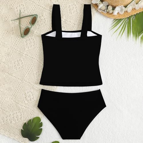 Image of Two Piece Tankini Swimsuits for Teens Bathing Suits Hollow Out Girls' Swimwear Size 8-12Y