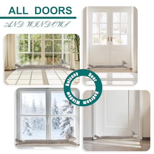 Image of Marwood Under Door Draft Stopper Decorative Wind Stopper 42 inch for Door & Window, Weighted Animal Air Draft Stopper Snake Noise Blocker for Bottom of Door with Hanging Loops - Fox
