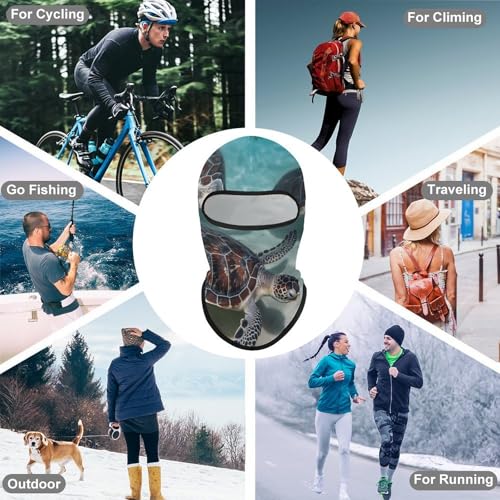 Balaclava de Tortugas Marinas para Hombres y Mujeres, Máscara de Protección Solar Transpirable con Cubierta Completa para Senderismo, Ciclismo, Correr y Conducir miniatura 6