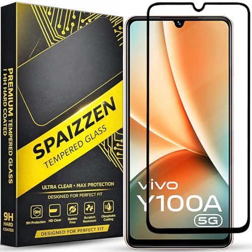Image of Military-Grade Tempered Glass Screen Protector Compatible for Vivo Y100A 5G with Edge to Edge Coverage and Easy Self Installation kit