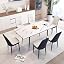 White Table+white Blue Chairs