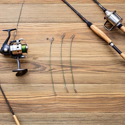60 piezas de líderes de pesca con alambre y giratorio miniatura 4