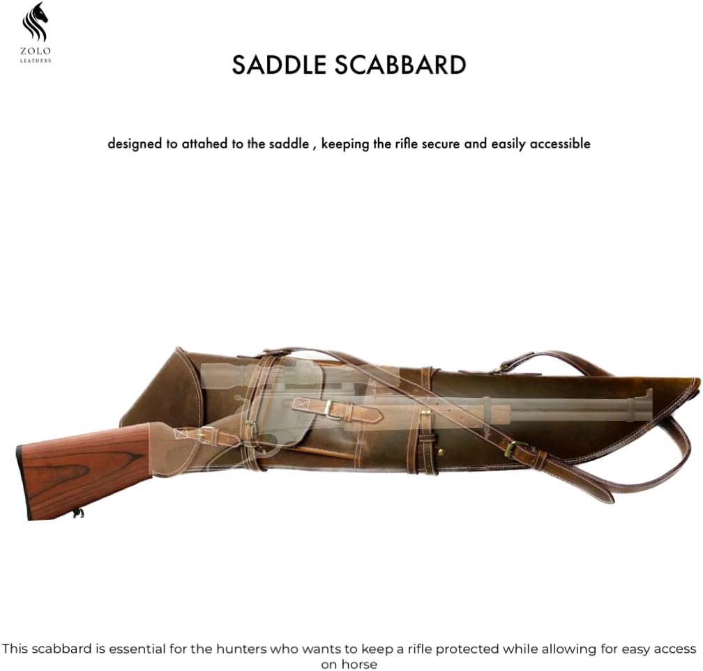 Cowhide Leather Holster Rifle Bag Unscoped Gun Cases Scabbard Rifle Sling Handmade Shotgun Case Hunting Case Scoped & Unscoped