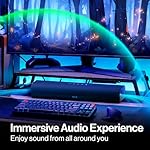 OXS Thunder Lite PC Gaming Soundbar, Sound Bars for TV with Virtual Surround Sound, 2 Full-Range Drivers, Bass Tube, Compact Design, HDMI/AUX/Optical Compatible, Bluetooth 5.0 Wireless Connection - Image 2