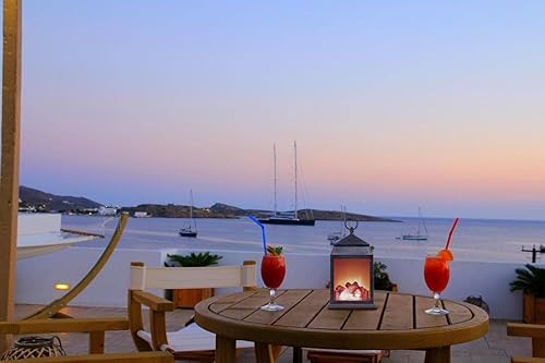 Miniatura 7 de YAKii Linterna rectangular para chimenea, 6 LED superbrillantes, temporizador de 6 horas, funciona con pilas, decoración colgante para sentarse en