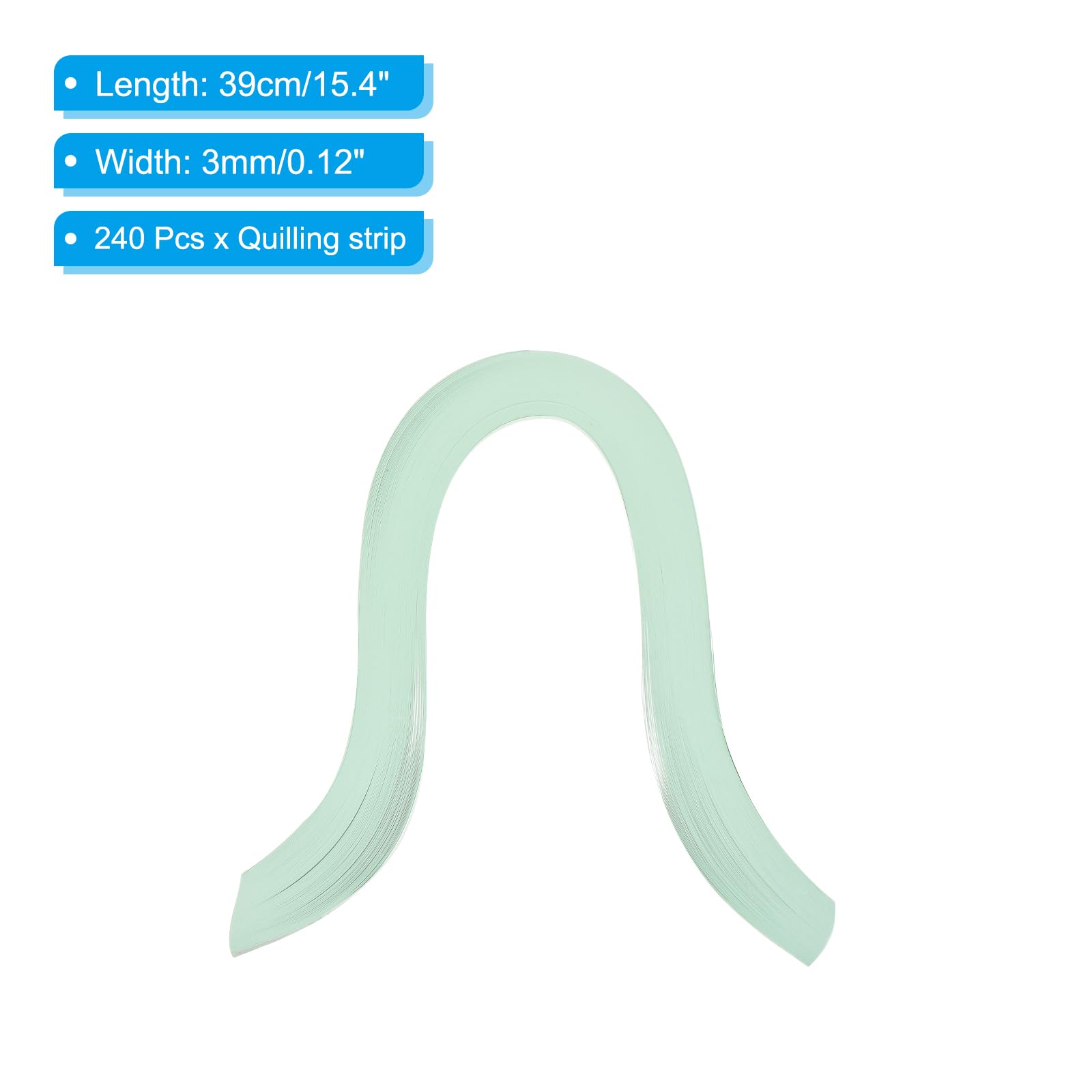 PATIKIL 240pcs Quilling Strips Paper, 3mm x 39cm Origami Paper Quilling Kits for Adults Beginner Art DIY Craft Christmas Mint Green - Image 2