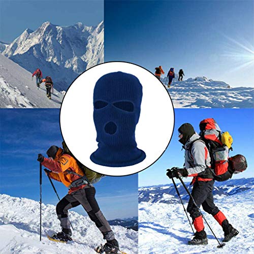 Almencla Máscara para Rosto Adulto Unissex 3 Furos Balaclava de Malha Tricotada para Rosto Inteiro M