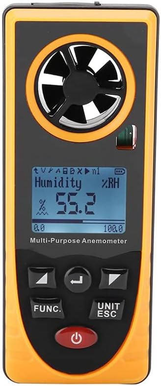 ZLXDP Digital Anemometer Portable Wind Speed Gauge Meter LCD Handheld Multifunction Anemometro Thermometer Windmeter : Patio, Lawn & Garden