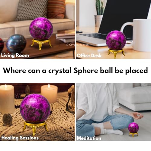 Image of Certified Crystal Cobalt Calcite Ball for Meditation - Premium Crystal Vastu Items for Home and Feng Shui Items for Good Luck - Ideal for Pooja Supplies and Spiritual Practices (2 Inch)