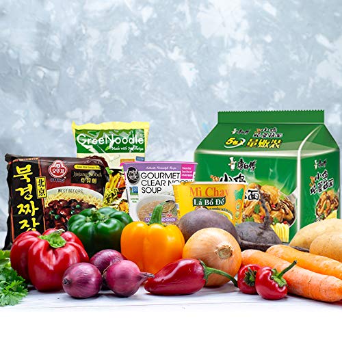 Mystery Asian Variety Ramen And Mystery Vegetarian Instant Ramen Bundle W/Fortune Cookie & Chopsticks! #TOP5